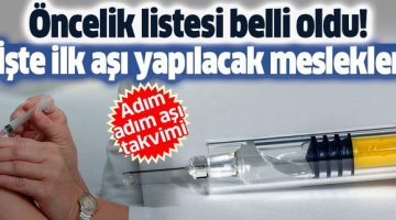 Aşıda öncelikli meslek grupları açıklandı! aşı özel güvenlik personellerine de yapılacak