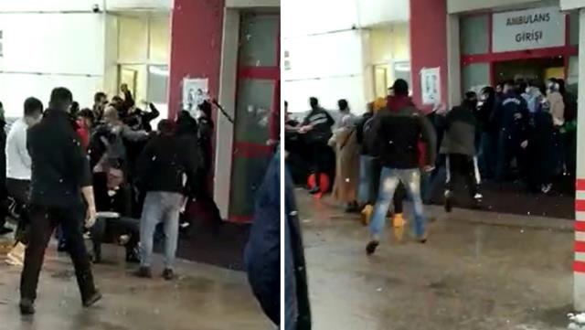 Hasta yakınları özel güvenlik görevlilerine saldırdı, hastane bahçesi savaş alanına döndü