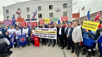 Güvenlik-İş Sendikası, İZBAN’da çalışan özel güvenlik işçileri ile birlikte basın açıklamasında bulundu